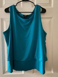 Alfani women size 2x blue sleeveless top 95% polyester